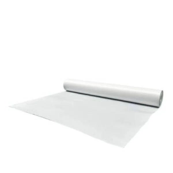 Roll of white flooring material